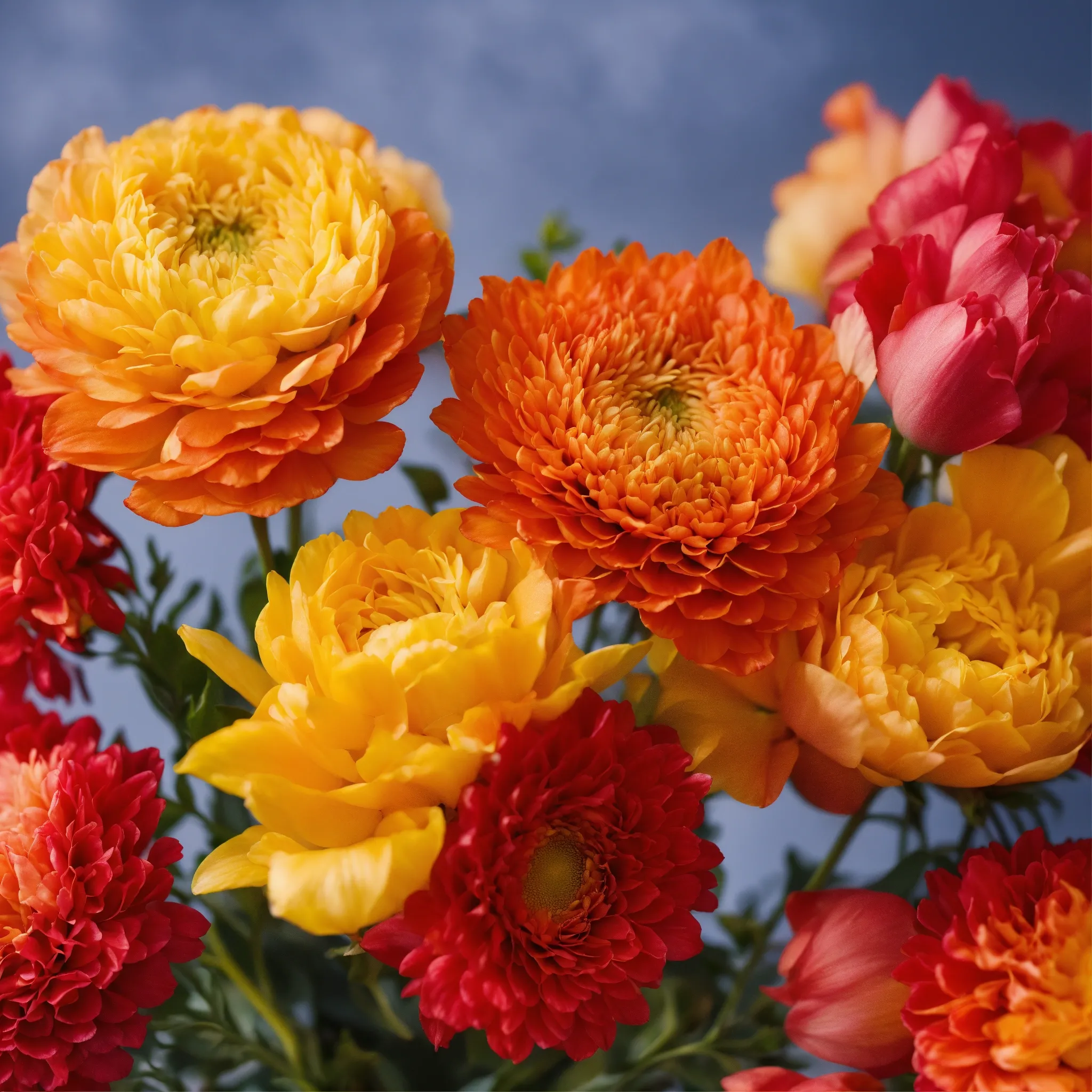 Citrus garden with lemon and orange trees